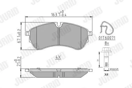 573831J Колодки тормозные (передние/задние) VW Crafter/MAN TGE 16- JURID підбір по vin на Brocar