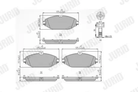 573692J KLOCKI HAM./PRZ/ MERCEDES C-KLASA 16- JURID підбір по vin на Brocar