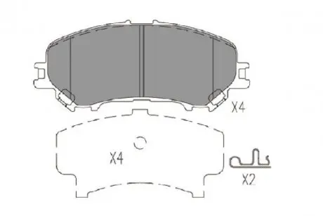 KBP6614 Колодки тормозные (передние) Nissan Qashqai II/X-Trail/ Renault Kadjar 13- (141.7x60x16.8) KAVO підбір по vin на Brocar