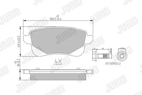 573785J Колодки тормозные (задние) Renault Megane IV/Scenic IV/Grand Scenic IV/Espace/Talisman 16- JURID подбор по vin на Brocar