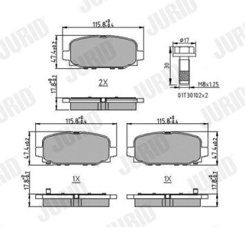 573824J KLOCKI HAM./TYŁ/ JEEP COMPASS 16- JURID підбір по vin на Brocar