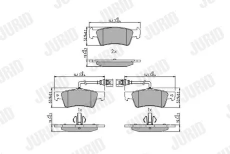 573301J Тормозные колодки задн.Touareg 02- JURID подбор по vin на Brocar