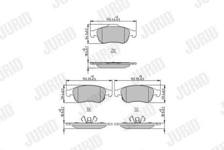 573766J KLOCKI HAM./PRZ/ FIAT 500X 14- JURID підбір по vin на Brocar