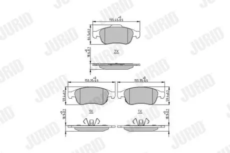573766J KLOCKI HAM./PRZ/ FIAT 500X 14- JURID подбор по vin на Brocar