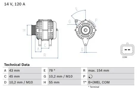 0986083840 Генератор BOSCH підбір по vin на Brocar