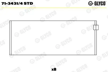 7134314STD Шатунный подшипник GLYCO подбор по vin на Brocar