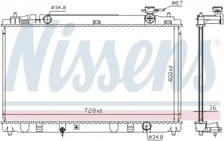 606836 CHŁODNICA SILNIKA TOYOTA NISSENS підбір по vin на Brocar