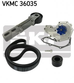 VKMC36035 Водяний насос + комплект ручейкових ременів SKF підбір по vin на Brocar