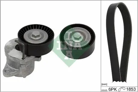 529035110 Комплект ременя генератора Opel Insignia 2.0 CDTI 08-17 (6PK 1853), A20DTR/DTC/DTL/DTJ/DT INA підбір по vin на Brocar