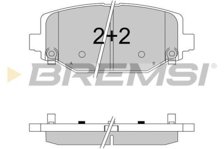 BP3544 Гальмівні колодки зад. Fiat Freemont 11-/Dodge Caravan 08- (130.1x55.2x17.1) BREMSI підбір по vin на Brocar
