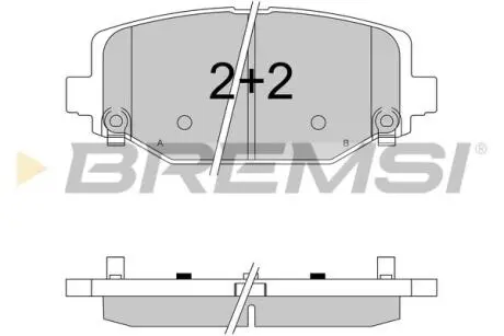 BP3544 Гальмівні колодки зад. Fiat Freemont 11-/Dodge Caravan 08- (130.1x55.2x17.1) BREMSI підбір по vin на Brocar