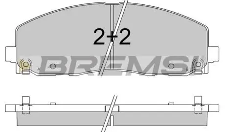 BP3543 Гальмівні колодки перед. Fiat Freemont 11-/Dodge Caravan 08- (183x63.2x19.5) BREMSI підбір по vin на Brocar