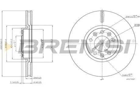 CD8156V Тормозной диск перед. Citroen Berlingo/Peugeot Partner 18- (303.6x28) BREMSI подбор по vin на Brocar
