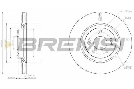 CD8199V Гальмівний диск перед. Hyuindai i40/ix35/KIA Optima 12- (320x28) BREMSI підбір по vin на Brocar