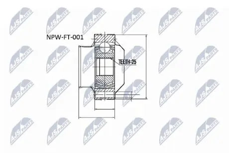 NPWFT001 Шарнір рівних кутових швидкостей NTY підбір по vin на Brocar