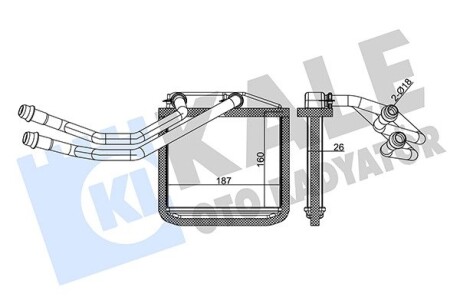 350515 Радиатор отопления Fiorino,Grande Punto,Qubo,Citroen Nemo,Opel Corsa D/E,Peugeot Bipper KALE OTO RADYATOR подбор по vin на Brocar