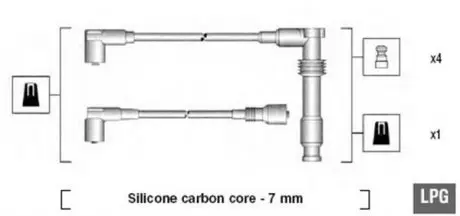 MSK681 Комплект високовольтних проводів OPEL CALIBRA/KADETT/VECTRA 2,0 -88 [941125290681] MAGNETI MARELLI підбір по vin на Brocar