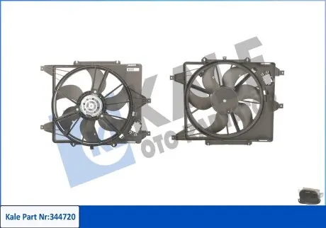 344720 Вентилятор радиатора Clio II,Kangoo,Megane I,II,Scenic,Nissan Kubistar 1.0/2.0 -97 KALE OTO RADYATOR підбір по vin на Brocar