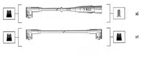 941055110535 Комплект высоковольтных проводов QUATTRO 2.2(MC/KW) 85-90 5 CIL. PASSAT 2,5 -89 MAGNETI MARELLI підбір по vin на Brocar