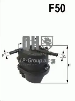 1518701009 CITROEN Фильтр топливный диз.1,4HDi 03- PEUGEOT FORD 1,4TDCI: Fiesta, Fusion JP GROUP подбор по vin на Brocar