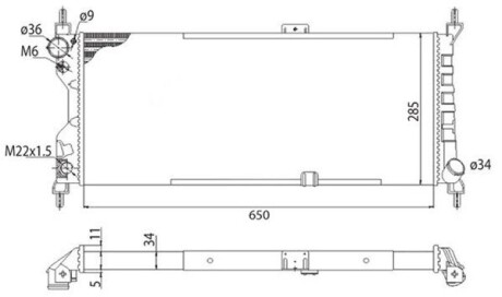 350213588003 Радиатор двигателя OPEL COMBO (71) 1,7D CORSA B 1,5D/TD 1,7D [350213588003] MAGNETI MARELLI підбір по vin на Brocar