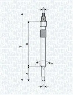UC24A Свічка розжарення LAND ROVER DEFENDER,DISCOVERY,RANGE ROVER I,II [062900020304] MAGNETI MARELLI підбір по vin на Brocar