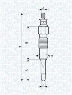 UC37A Свічка розжарення CITROEN JUMPER, RELAY FIAT DUCATO IVECO DAILY RENAULT MASTER MAGNETI MARELLI підбір по vin на Brocar