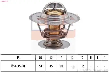 1880221S Термостат (Made in Italy!) 80°C 1,4-1,8Audi 80 A6,Opel Astra F,Omega A EPS подбор по vin на Brocar