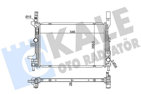 355520 Радіатор охолодження C-Max II,Focus III,Transit Connect 1.5/1.5TDCi -14 KALE OTO RADYATOR підбір по vin на Brocar