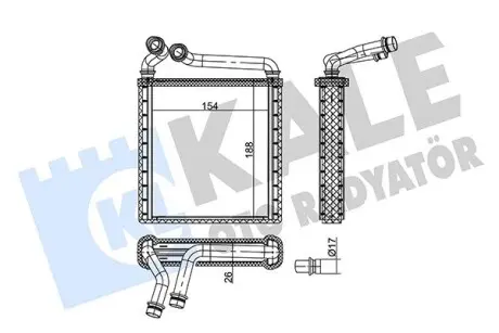 346745 Радиатор отопления Golf V,VI,Passat,Tiguan,Skoda Octavia II,SuperB II KALE OTO RADYATOR подбор по vin на Brocar