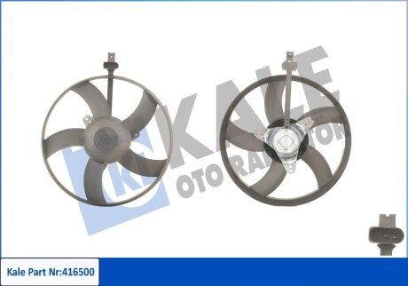 416500 Вентилятор радіатора Polo,Skoda Fabia I,II,III,Rapid,Roomster 1.0/1.6 KALE OTO RADYATOR підбір по vin на Brocar