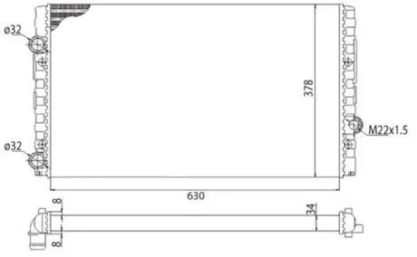 350213793003 Радиатор двигателя VW GOLF III (1H1) 1,9D/TD/TDI GOLF IV (1J1) 1,9TDI MAGNETI MARELLI підбір по vin на Brocar