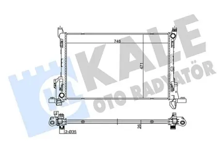 355635 Радіатор охолодження Vivaro,Renault Trafic III,Nissan,Fiat 1.6dCi -14 KALE OTO RADYATOR підбір по vin на Brocar
