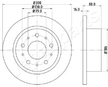 DP0217 Диск тормозн.задн.Jumper,Fiat Ducato,Peugeot Boxer 2.2/2.0HDI 06- JAPANPARTS підбір по vin на Brocar