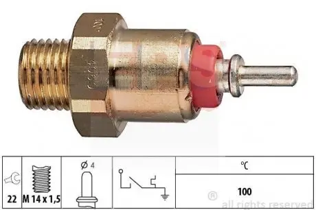 1840069 Датчик температуры воды (красный) 100&quot;C M103/OM601-603/616 EPS подбор по vin на Brocar