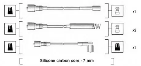 MSK680 Високовольтні дроти OPEL ASTRA 1,8/2,0 91- KADETT 2 IE 84-91 MAGNETI MARELLI підбір по vin на Brocar