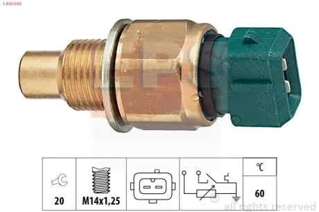 1830560 Датчик температури води Boxer 2,5TD -02, CITROEN Jumper 2,5TD. EPS підбір по vin на Brocar