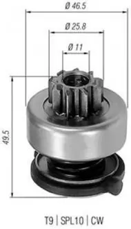 AMB0301 Бендикс (z=9) AUDI A4, A6 RENAULT VOLVO VW 2,8 [940113020301] MAGNETI MARELLI підбір по vin на Brocar