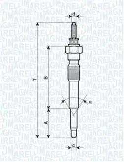 UC51A Свеча накала TOYOTA LAND CRUISER 3.0TD, PICNIC [062900068304] MAGNETI MARELLI подбор по vin на Brocar