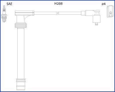 134518 Проводи запалення Fiat Doblo 1.6 16V 02- (к-кт) (HÜCO) HITACHI підбір по vin на Brocar