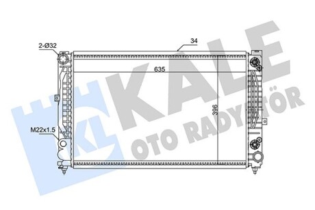 348310 Радиатор охлаждения Audi A4 95-,Audi A6,Passat 96 2.4/2.8 -96 KALE OTO RADYATOR підбір по vin на Brocar