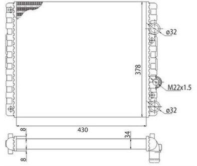 350213778003 VW Радиатор водяного охлаждения POLO, Caddy, 1.0-1.9 -94 SEAT MAGNETI MARELLI підбір по vin на Brocar