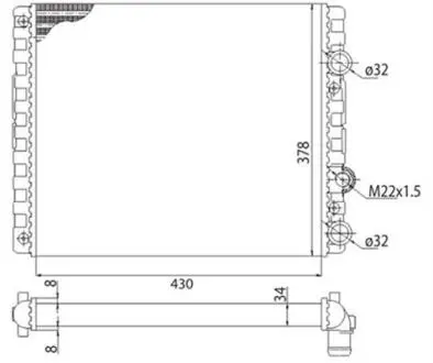 350213778003 VW радіатор водяного охолодження POLO, Caddy, 1.0-1.9 -94 SEAT MAGNETI MARELLI підбір по vin на Brocar