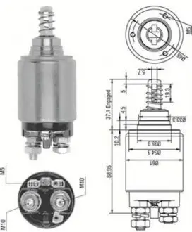 AME0252 Втягуюче реле стартера OPEL KHD CASE STEYR [940113050252] MAGNETI MARELLI підбір по vin на Brocar