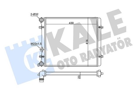 348255 Радиатор охлаждения Bora,Golf IV,Skoda Octavia I 1.4/1.6 -98 KALE OTO RADYATOR підбір по vin на Brocar