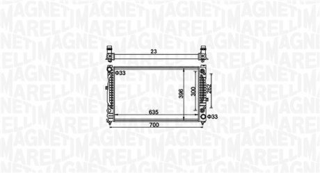 BM1855 Радіатор двигуна AUDI A4/ A4 AVANT (8D2, 8D5, B5) 2,4 2,6 MAGNETI MARELLI підбір по vin на Brocar