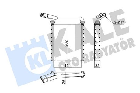 355115 Радиатор отопления Auris,Avensis,Corolla,Prius,Rav 4 III,IV KALE OTO RADYATOR подбор по vin на Brocar