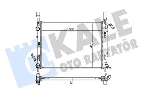 354215 Радіатор охолодження Kangoo 1.2/1.5dCi/1.6 08-,DB Citan -12 KALE OTO RADYATOR підбір по vin на Brocar