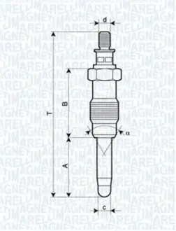 UX14A Свеча накала MERCEDES, LANCIA, HONDA, FORD [062587001304] MAGNETI MARELLI подбор по vin на Brocar