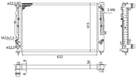350213739003 Радіатор двигуна AUDI A4 A4 AVANT A6 A6 AVANT VW PASSAT MAGNETI MARELLI підбір по vin на Brocar